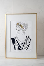 Grecian Goddess #2 Limited Edition Print with Gold Details in Frame