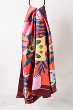 Greek 'Cycladic' Silk Scarf in Red