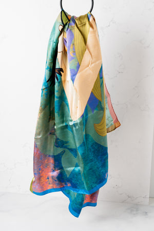 Greek 'Modern Day Goddess 1' Silk Scarf