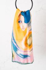 Greek 'Goddess in Tie Dye' Silk Scarf